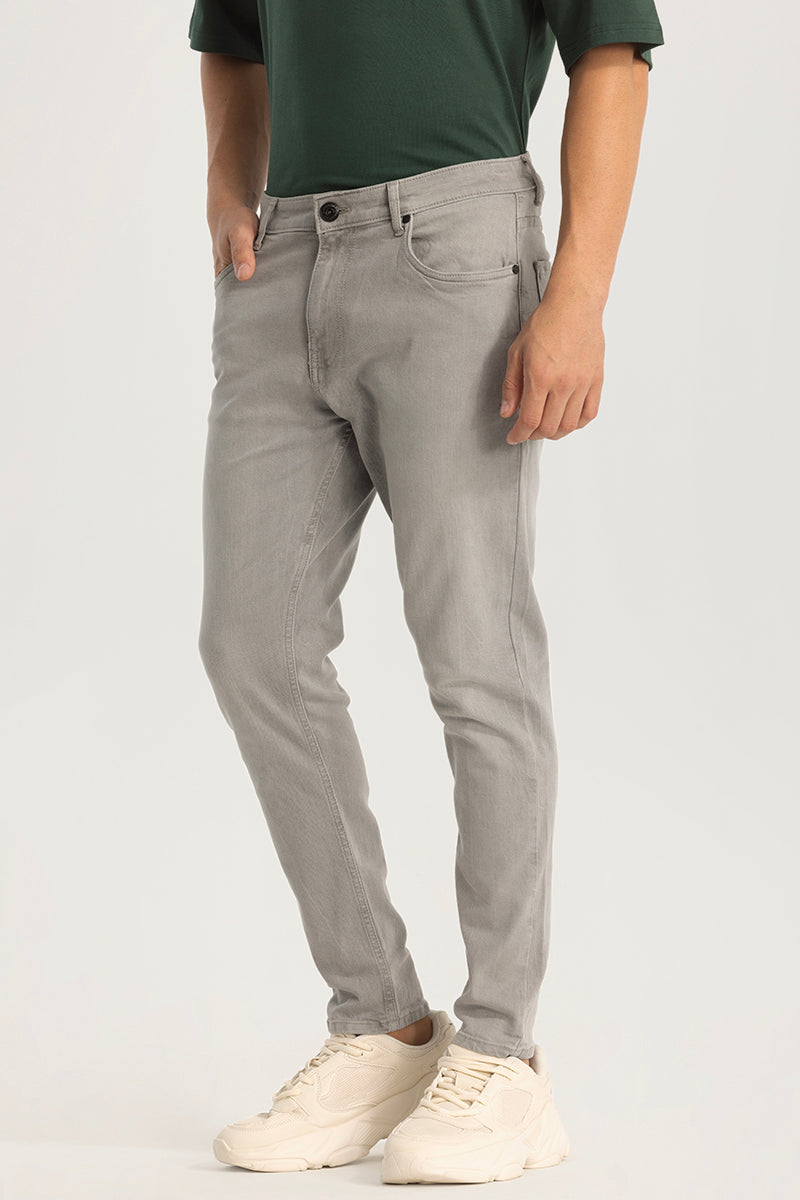 Light Grey Plain Skinny Fit Jeans