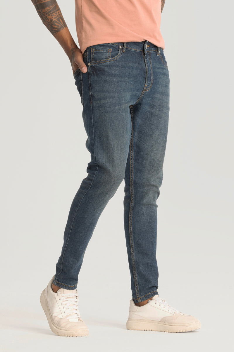 Denim Blue Plain Skinny Fit Jeans