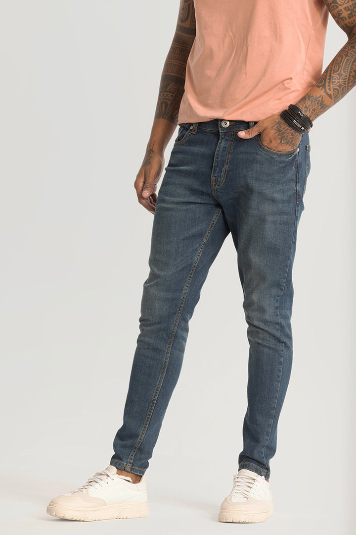 Denim Blue Plain Skinny Fit Jeans