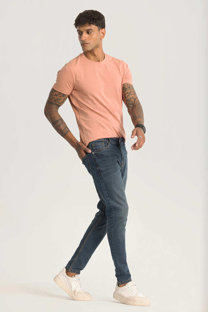 Denim Blue Plain Skinny Fit Jeans