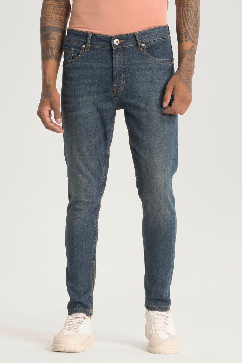 Denim Blue Plain Skinny Fit Jeans