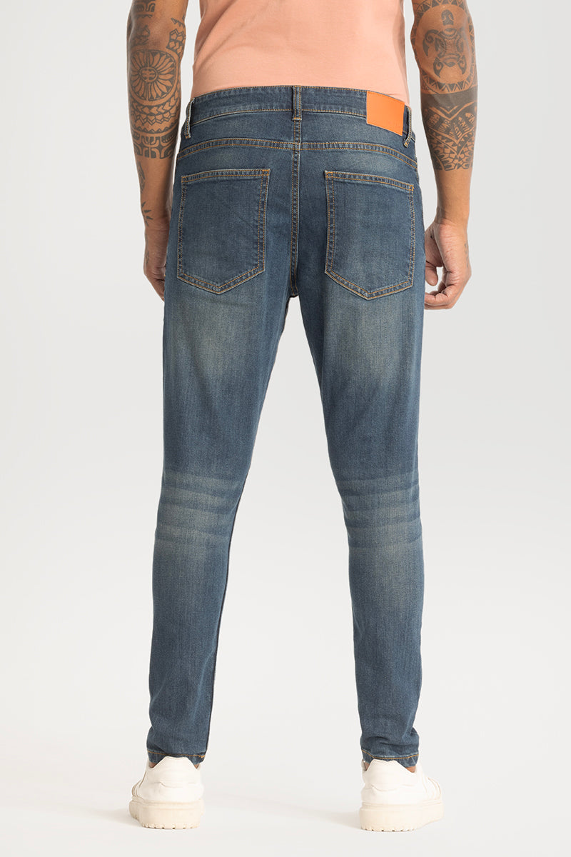 Denim Blue Plain Skinny Fit Jeans