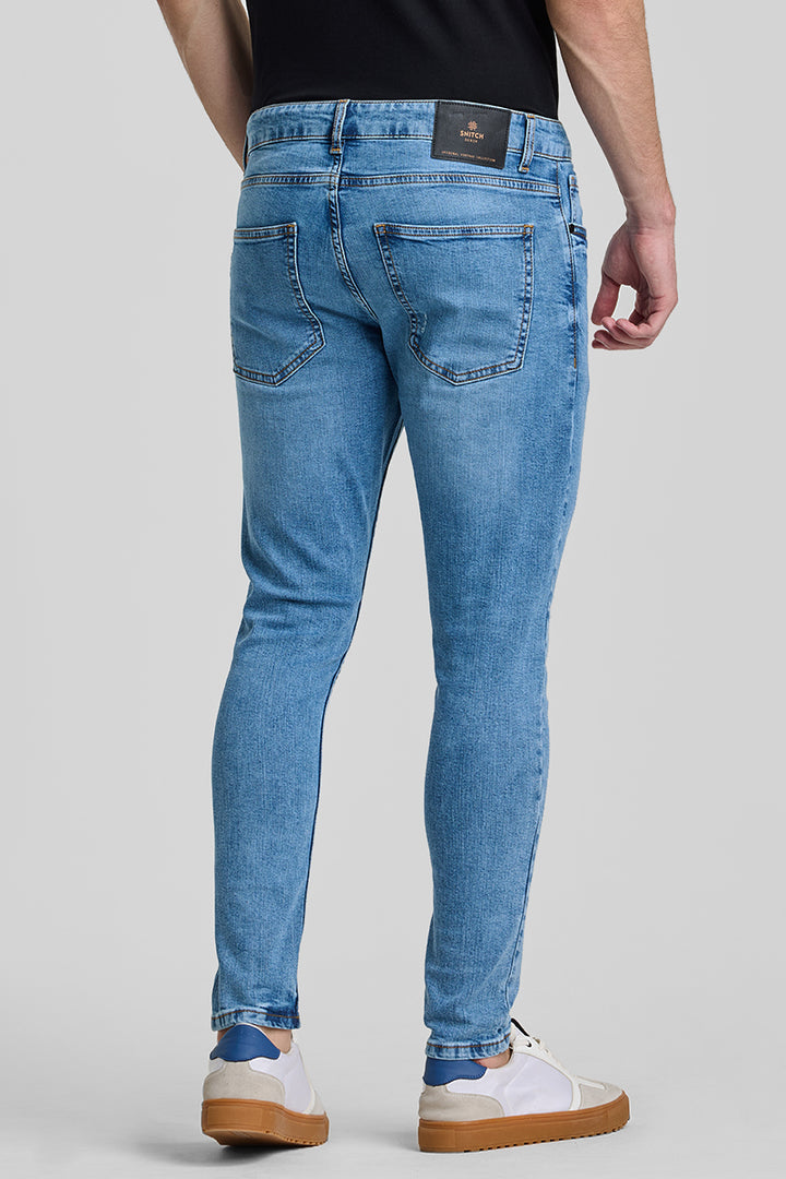 Blue Distressed Skinny Fit Jeans