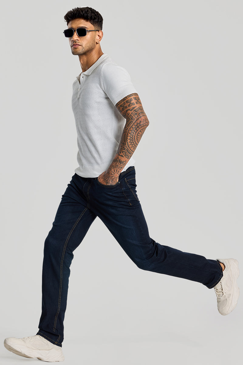 Navy Straight Fit Jeans