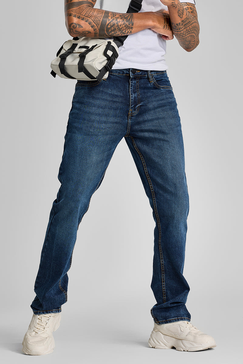 Indigo Straight Fit Jeans