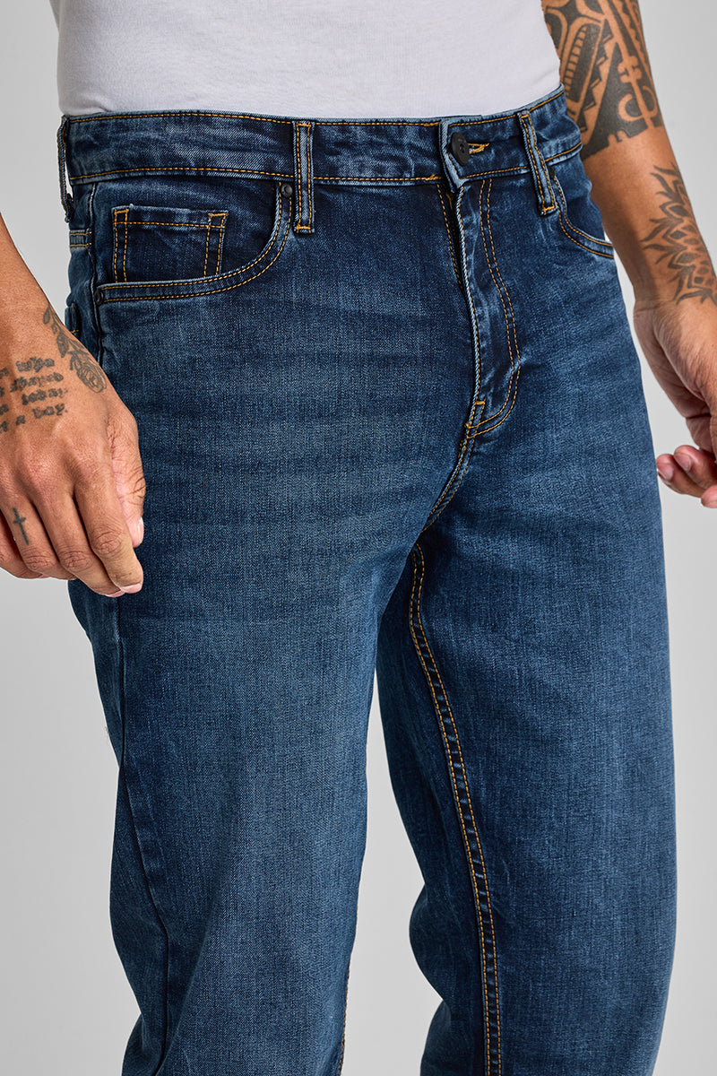 Indigo Straight Fit Jeans