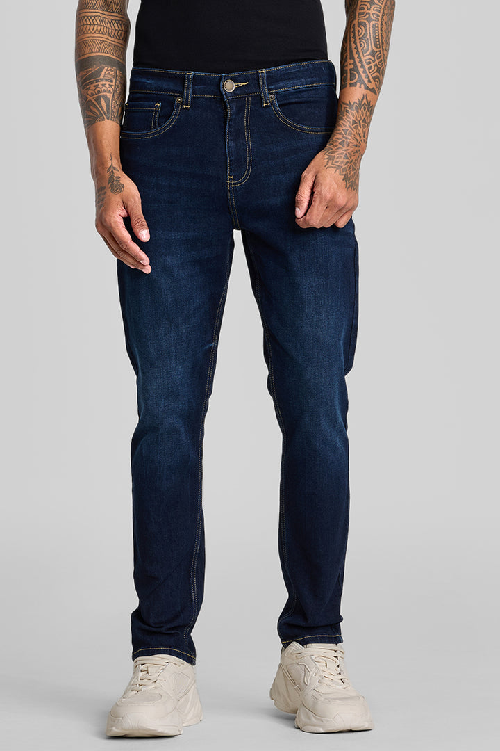 Navy Tapered Fit Jeans