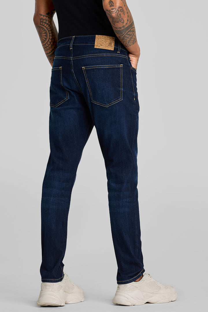 Navy Tapered Fit Jeans