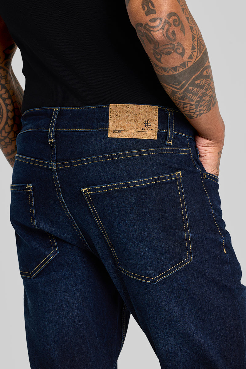 Navy Tapered Fit Jeans