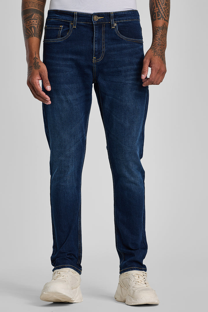 Navy Tapered Fit Jeans