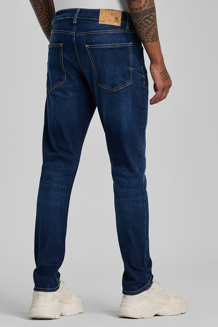 Navy Tapered Fit Jeans