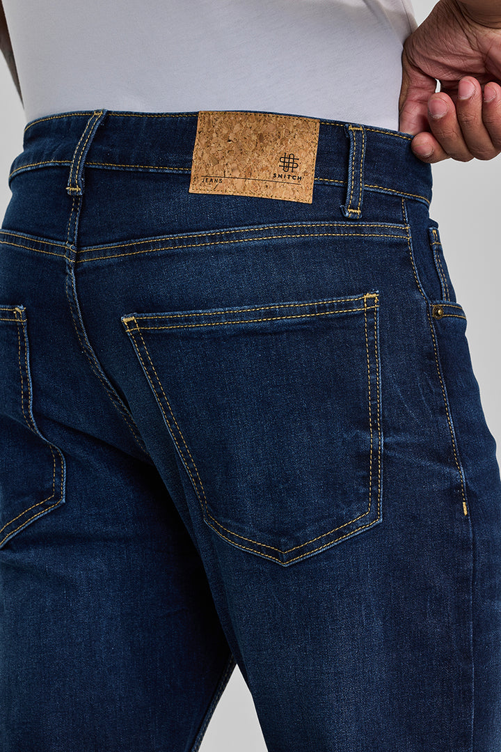 Navy Tapered Fit Jeans