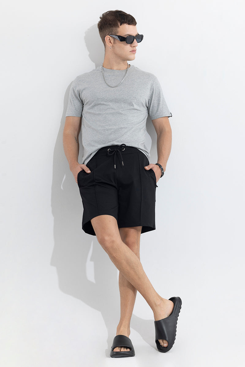 Pleated Black Shorts