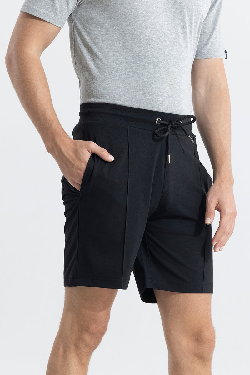 Pleated Black Shorts