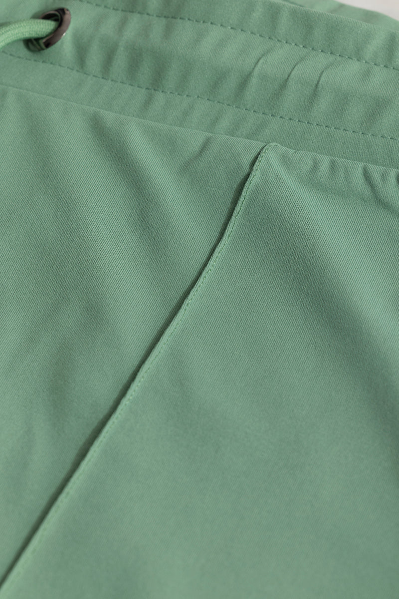 Pleated Green Shorts