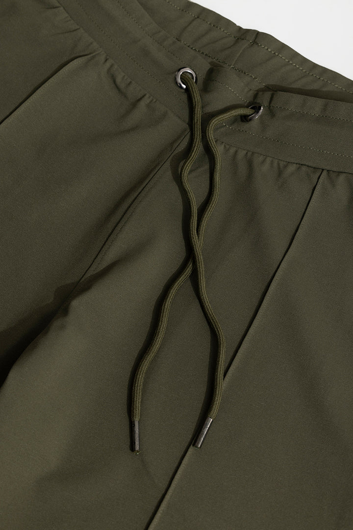 Pleated Olive Shorts