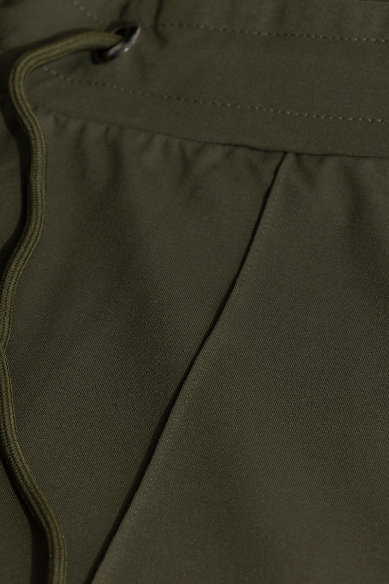 Pleated Olive Shorts