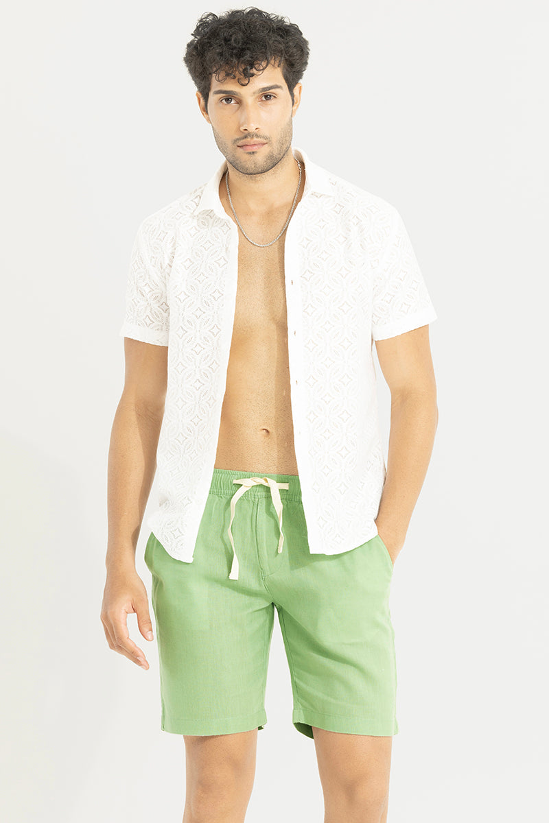 Maritime Green Linen Shorts