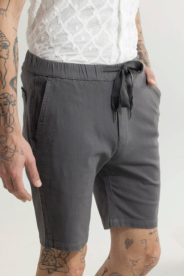 Buy Men's Brocky Elephant Grey Linen Shorts Online | SNITCH