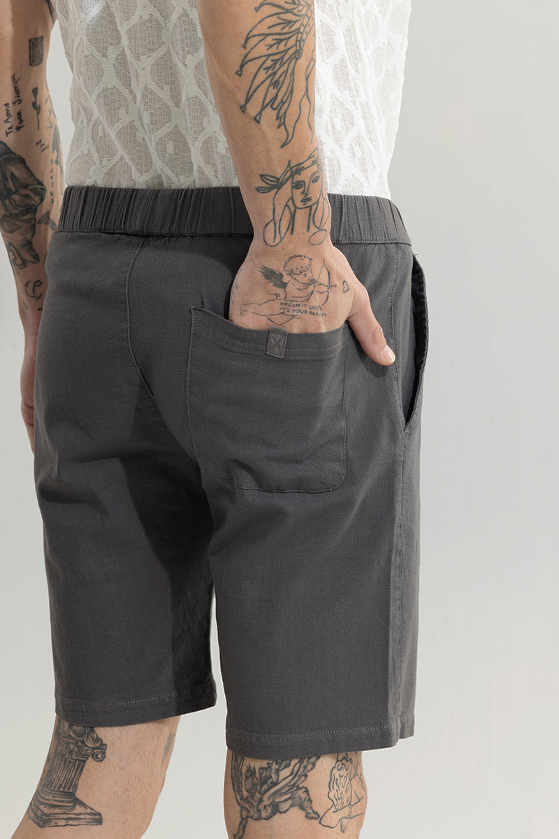 Brocky Elephant Grey Linen Shorts