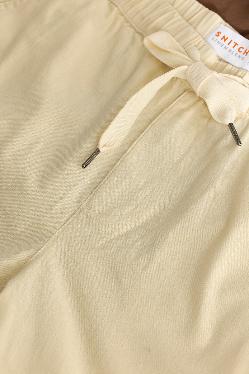 Brocky Cream Linen Shorts