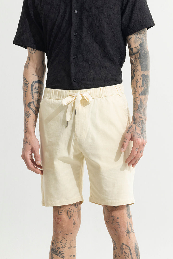 Brocky Cream Linen Shorts