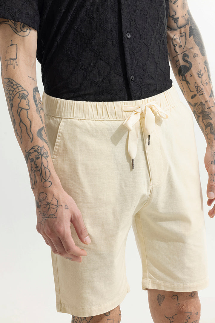 Brocky Cream Linen Shorts