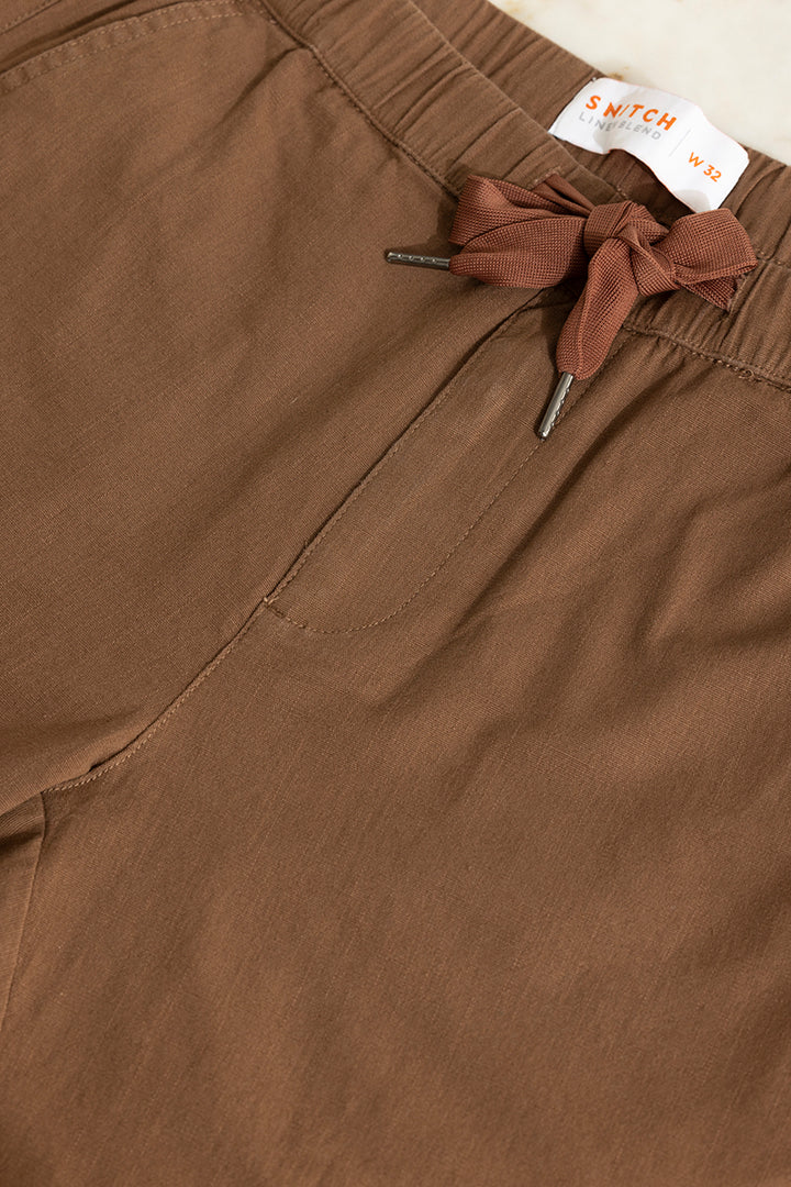 Brocky Brown Linen Shorts