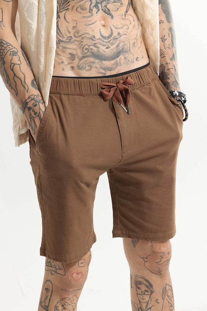 Brocky Brown Linen Shorts