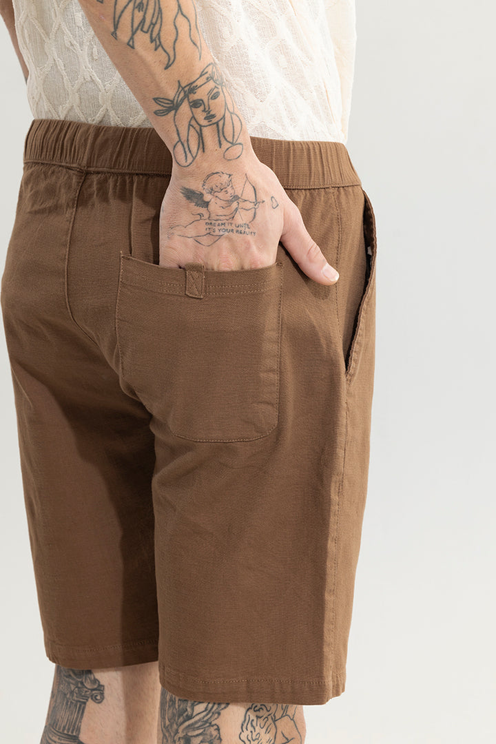 Brocky Brown Linen Shorts