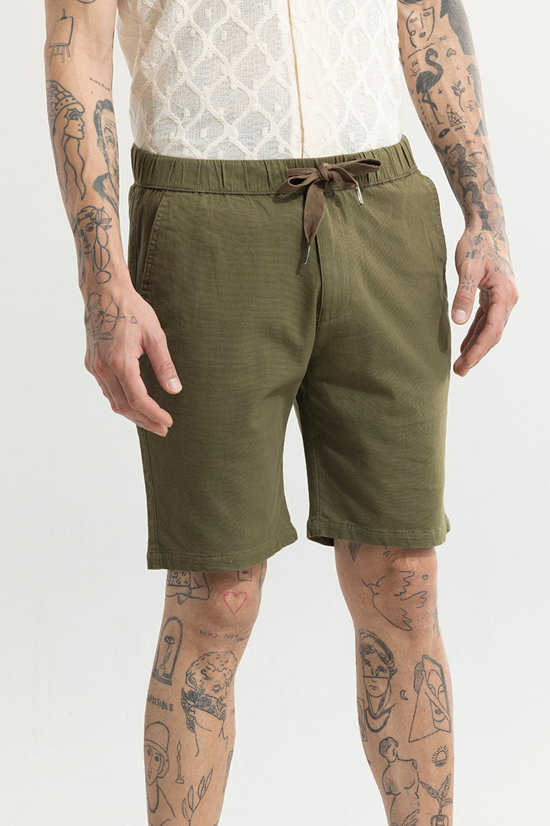 Brocky Green Linen Shorts