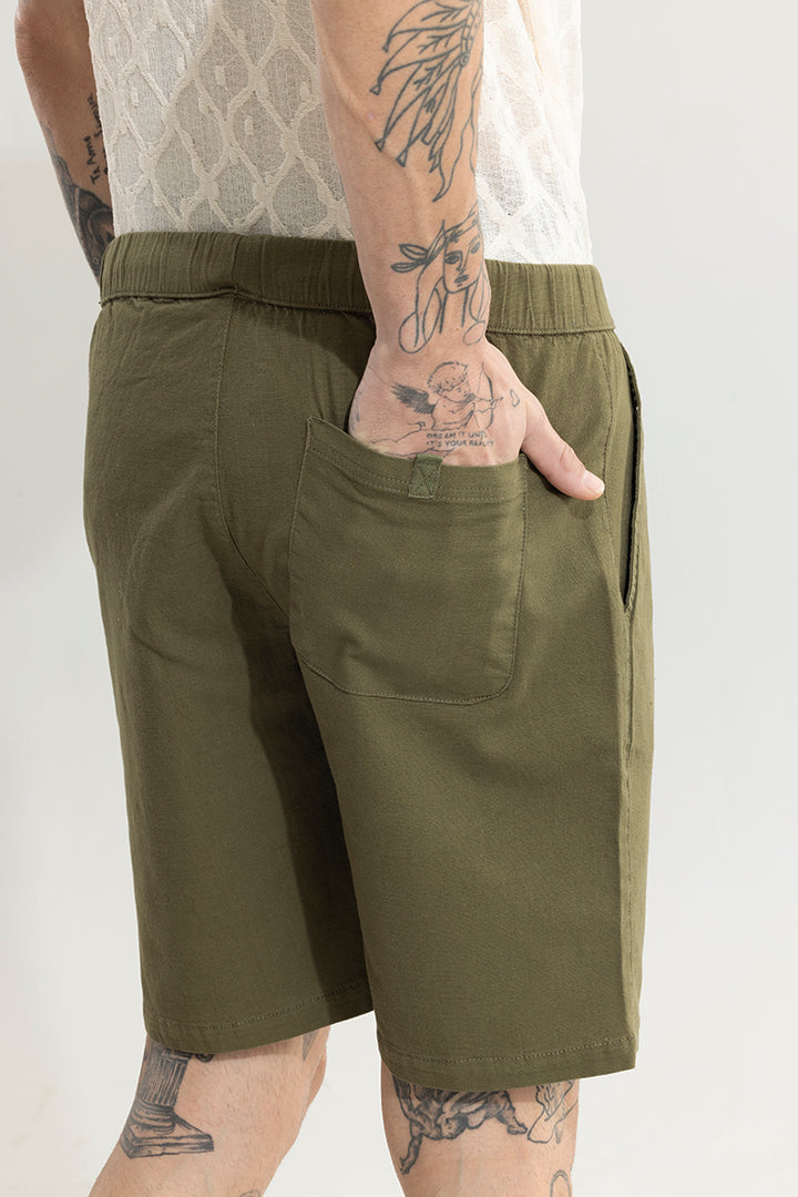 Brocky Green Linen Shorts