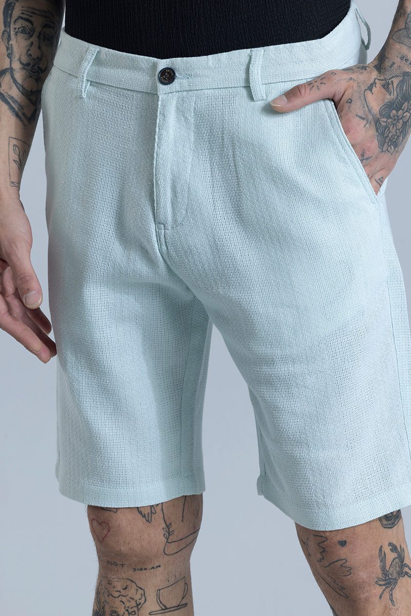 Buy Men's Streamlined Mint Green Cotton Shorts Online | SNITCH