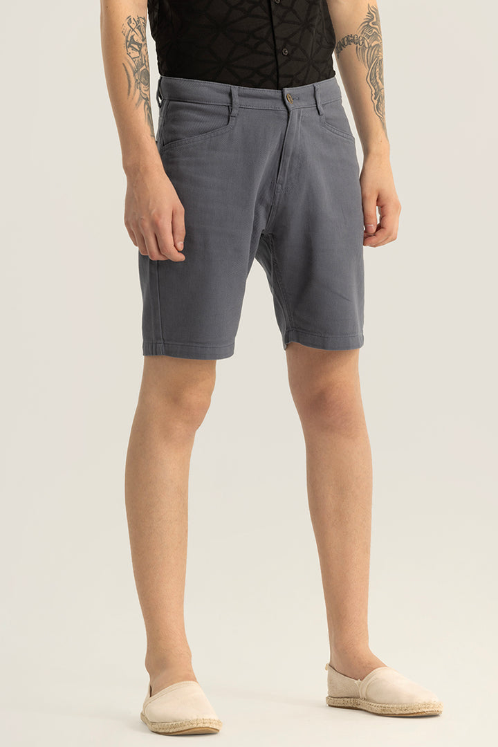 Viviane Grey Plain Regular Fit Shorts