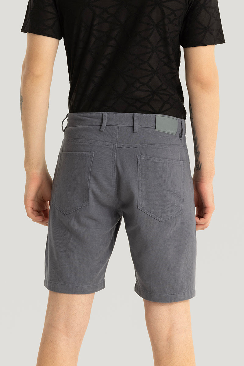 Viviane Grey Plain Regular Fit Shorts