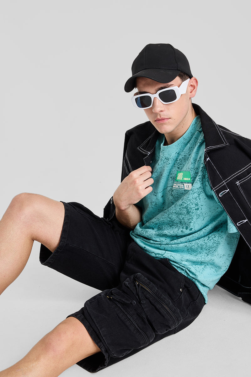 Black Regular Fit Cargo Shorts