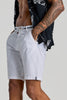 White Plain Linen Regular Fit Shorts