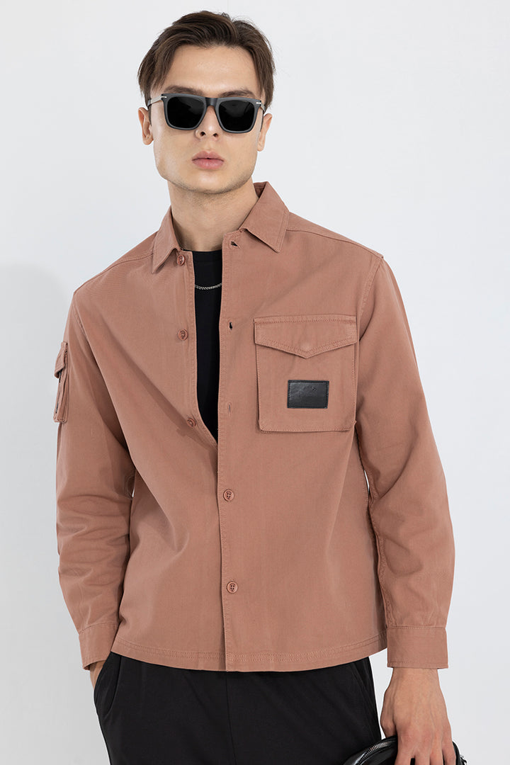 Roxie Sand Brown Overshirt