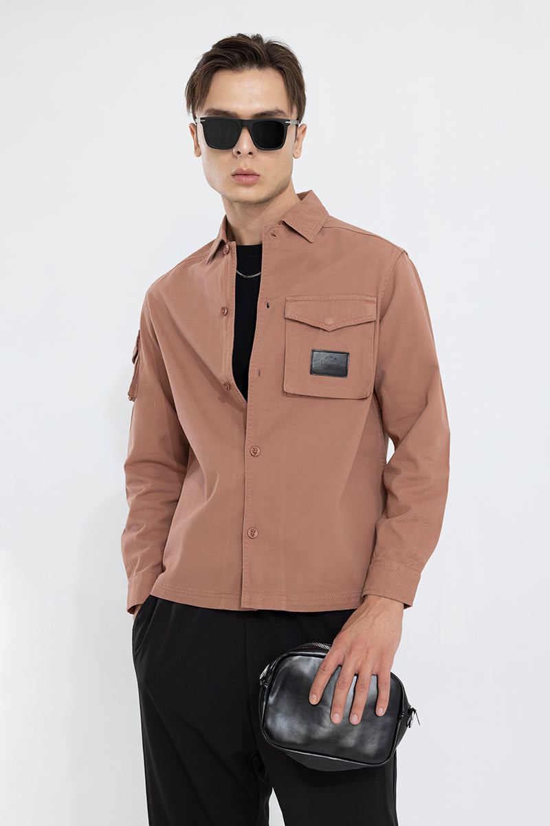 Roxie Sand Brown Overshirt