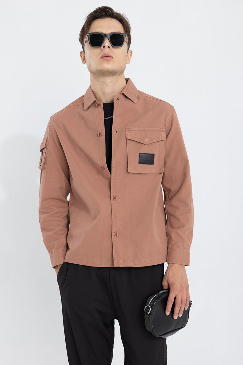 Roxie Sand Brown Overshirt