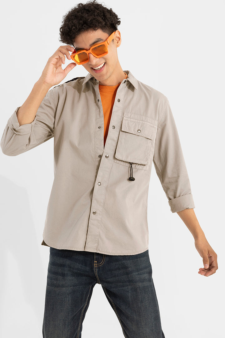 Snap Pocket Grey Overshirt