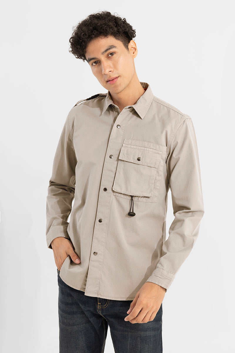 Snap Pocket Grey Overshirt