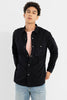 Snap Pocket Black Overshirt