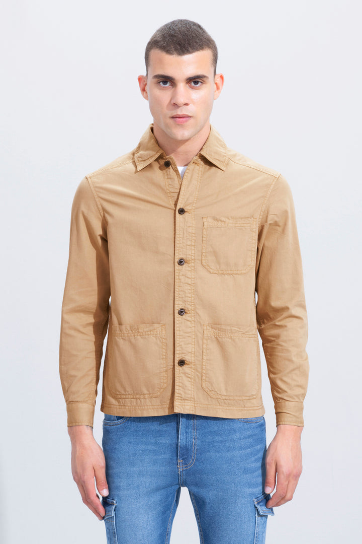 Trois Beige Overshirt