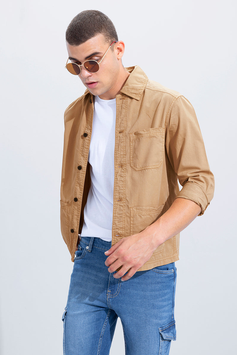 Trois Beige Overshirt