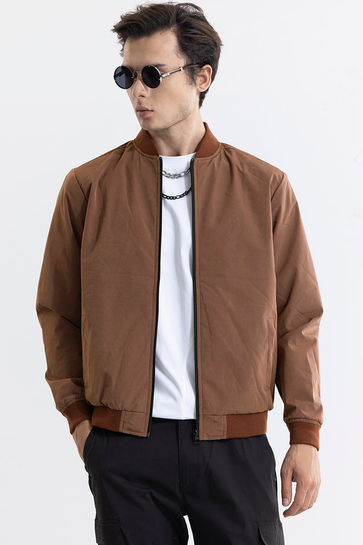 Streetwise Brown Bomber Jacket