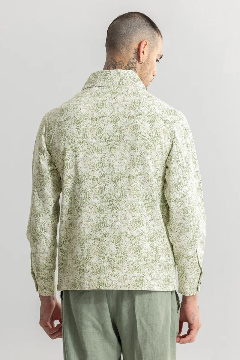 Self Print Green Overshirt