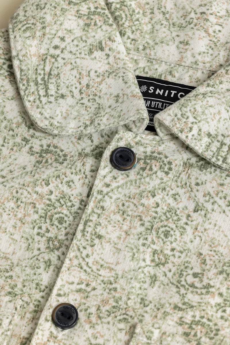 Self Print Green Overshirt