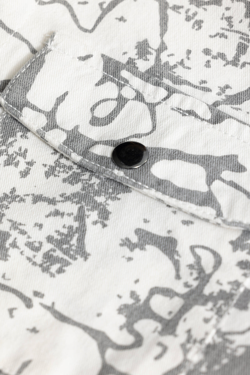 Ripple Abstract Print Grey Overshirt