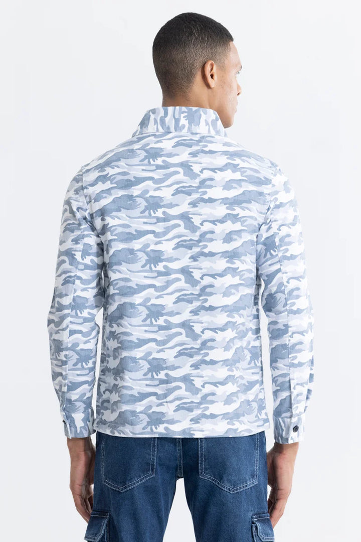 Cryptic Print Blue Overshirt